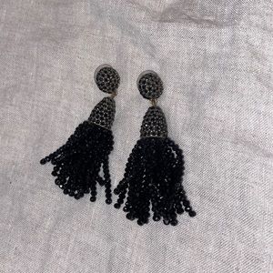 Black sparkly dangle earrings